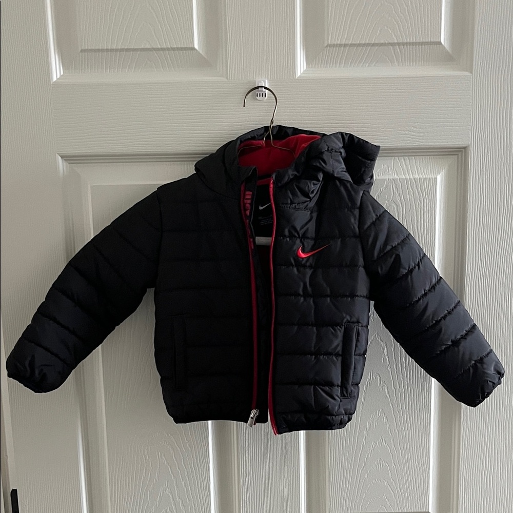 Nike Kids Black and Red Puffer Jacket